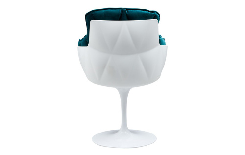 Дизайнерское кресло DC1571D(V2) белый/бирюзовый. Фото №7