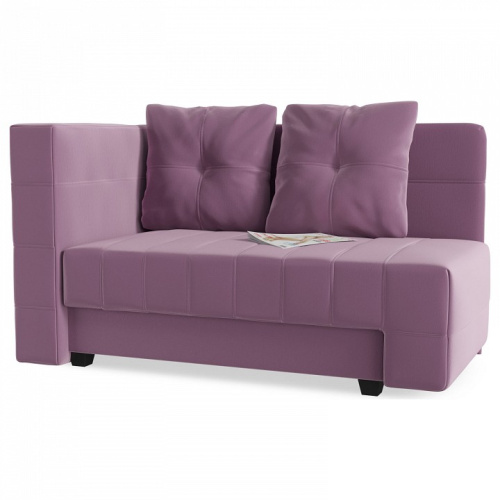 Диван прямой Корфу NEXT Purple Еврокнижка (фиолетовый велюр) Подлокотник слева.. Фото №2