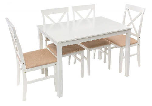Обеденная группа Chili (стол и 4 стула) buttermilk / beige. Фото №2