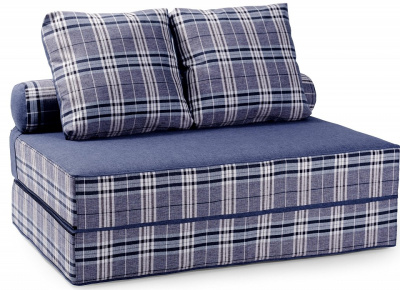 Бескаркасный диван Фаргус синий рогожка. Фото №2