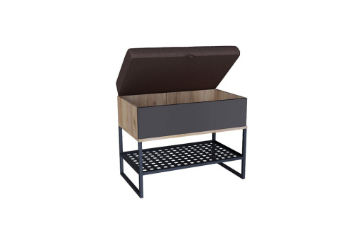 Банкетка 600 Фиджи (ЛД 659.360.000) Антрацит, Дуб золотой. Фото №2