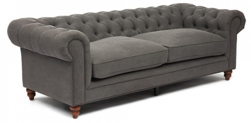 Диван Secret De Maison Chesterfield (mod. 5137-60) дерево береза, ткань: хлопок, 240*96*76см, серый / AJ808-12. Фото №2