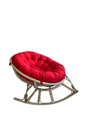 Кресло Папасан-качалка 23/01D с красной подушкой. Фото №3