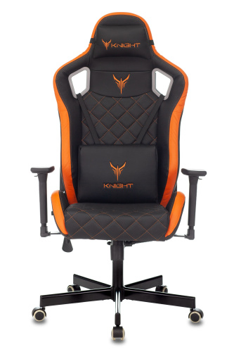 Кресло игровое Knight OUTRIDER черный/оранжевый ромбик эко.кожа с подголов. крестовина металл фото Кресло игровое Knight OUTRIDER черный/оранжевый ромбик эко.кожа с подголов. крестовина металл. Фото №5