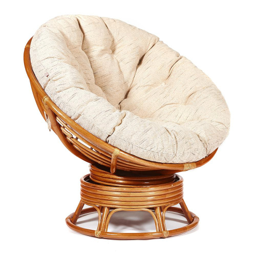 Кресло-качалка плетёное Papasan 23/01B + Подушка Cognac. Фото №1