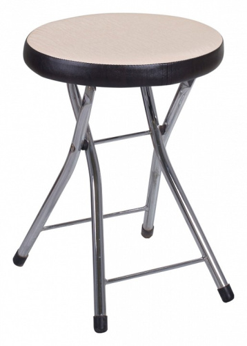 Кухонный табурет  светло-бежеый с эффектом замши/венге, повышенной комфортности. Фото №1