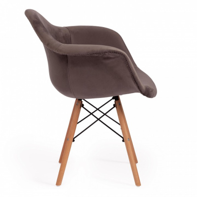 Кресло Secret De Maison CINDY SOFT (EAMES) (mod. 101) дерево береза/металл/мягкое сиденье/ткань, 61 х 60 х 80 см , серый (HLR 24)/натуральны. Фото №2