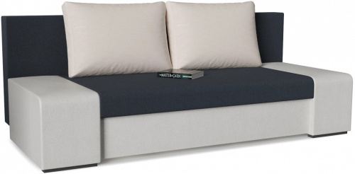 Диван прямой Монако (Сан Ремо) White Dark blue Ivory Синий велюр+экокожа. Фото №2