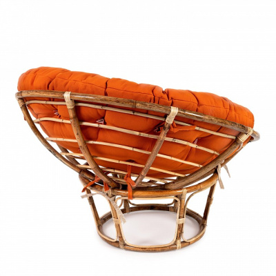 Кресло PAPASAN ECO SKIN / с подушкой / Natural (натуральный), ткань Оранжевый, С 23. Фото №2