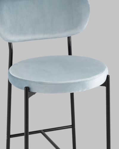 Стул полубарный Барбара велюр серо-голубой. Фото №9