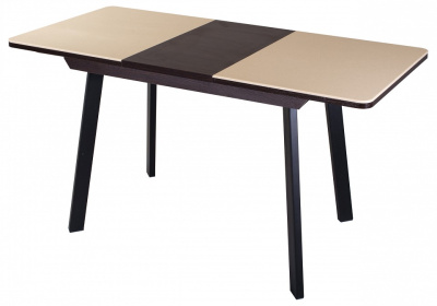 Стол обеденный  цвет каркаса венге, цвет столешницы камень песочного цвета (бежевый). Фото №2