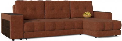 Диван угловой Милан (Брюссель) Terra Еврокнижка Коричневый флок правый. Фото №2