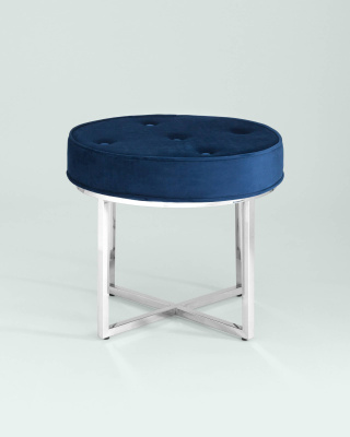 Банкетка САПФИР велюр синий сталь серебро фото Банкетка САПФИР велюр синий сталь серебро. Фото №4