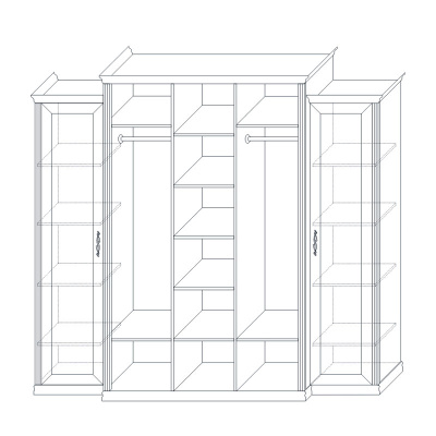 Шкаф 5-ти дв. (корпус, малые бок.двери в комплекте) Венето. Фото №4