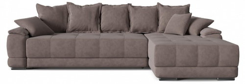 Диван угловой Nordkisa Mokko Коричневый микровелюр, угол правый. Фото №1