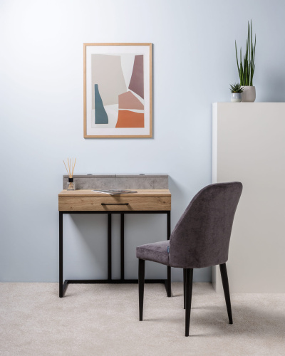 Стол рабочий малый Loft Дуб натур/Бетон. Фото №12