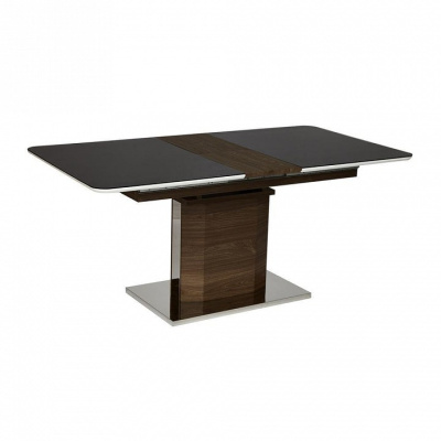 Стол RADCLIFFE( Mod. EDT-VG002) мдф high glossy, закаленное стекло, 120/150x80x75, коричневый, стекло черное. Фото №2