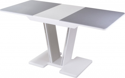 Стол обеденный  белый/искусственный камень серого цвета. Фото №2
