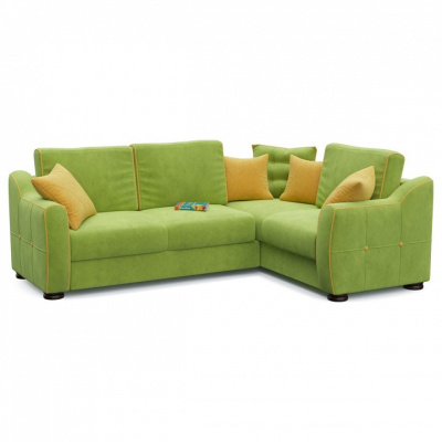 Диван угловой Френсис дизайн 2 (велюр, Зеленый) 248/93/177 правый. Фото №2
