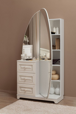Белла Шкаф комбинированный (зеркало) белый/софт джелато. Фото №2