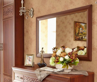 Зеркало настенное 1100*700 Александрия (Орех). Фото №2