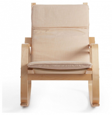 Кресло-качалка mod. AX3005 дерево береза, ткань: полиэстер/хлопок, 61х94,5х104 см, дерево: натуральный #1/ ткань бежевая 1501-4. Фото №2