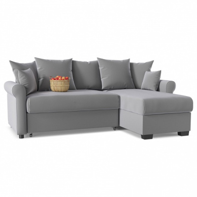 Диван угловой Рейн Gray дельфин (серый велюр) правый. Фото №2