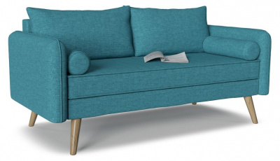 Диван прямой Khayfa Azur нераскладной Голубой рогожка. Фото №2