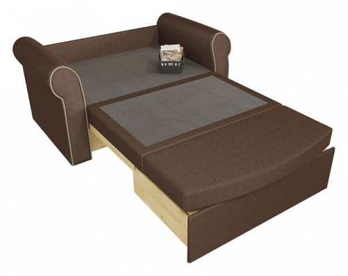 Диван прямой Рейн Лаунж Люкс 5 выкатной (рогожка, Коричневый) 156/76/82. Фото №2