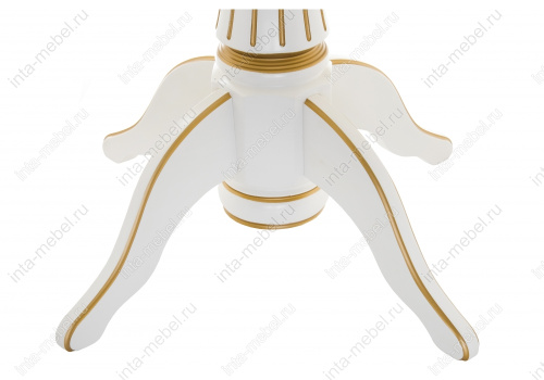 Стол деревянный Павия 130 молочный с золотой патиной. Фото №7