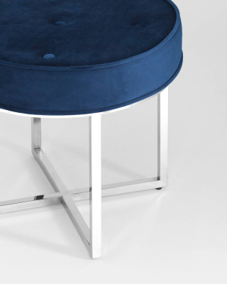 Банкетка САПФИР велюр синий сталь серебро фото Банкетка САПФИР велюр синий сталь серебро. Фото №5