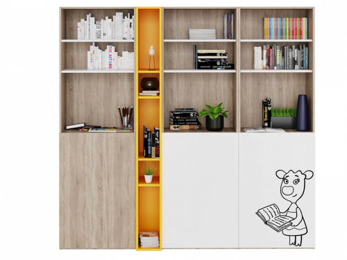 Шкаф книжный Юниор Оранжевая Корова. Фото №2