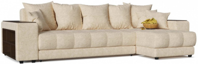 Диван угловой Дубай Ivory Еврокнижка Белый  флок правый. Фото №2