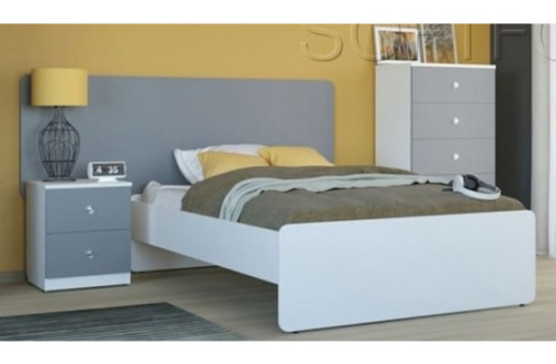 Кровать на каркасе двуспальная Силуэт (1800 х 2000) белый фото Кровать на каркасе двуспальная Силуэт (1800 х 2000) белый. Фото №1