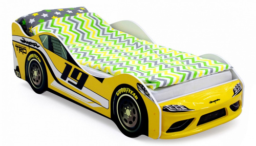 Кровать-машина Супра, желтый. Фото №1