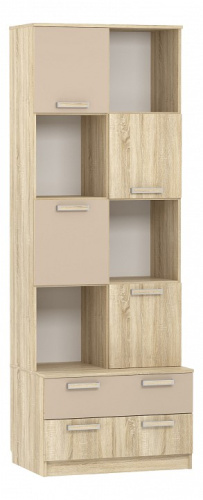 Акварель НМ 013.10 М Шкаф комбинированный Капучино/Дуб сонома, Дуб Сонома. Фото №1