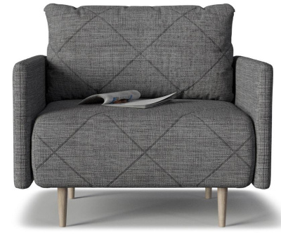 Кресло Mille Armchair 09 с подлокотниками не раскладное Серый рогожка. Фото №2