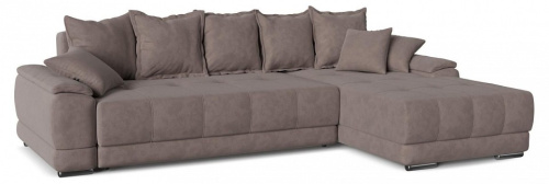 Диван угловой Nordkisa Mokko Коричневый микровелюр, угол правый. Фото №2