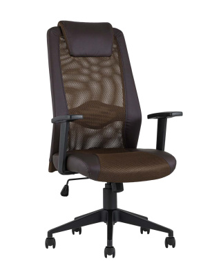 Кресло офисное TopChairs Studio коричневое. Фото №2