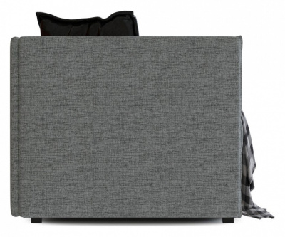 Тахта Соло грей/блэк нераскладной (рогожка+экокожа, Серый) 201/80/98 Подлокотник слева.. Фото №2