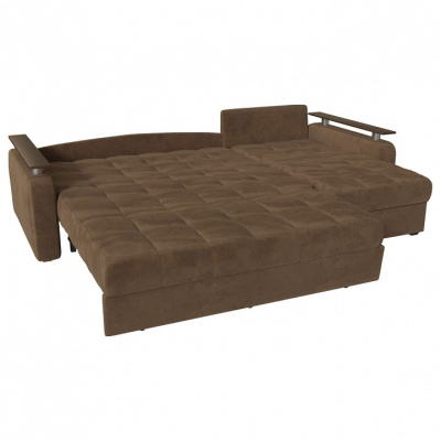 Диван угловой Денвер 1 аккордеон (велюр, Коричневый) 250/90/162 правый. Фото №2