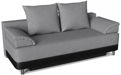 Диван прямой Монтилья Блэк Эко еврокнижка (рогожка+экокожа, Серый) 190/80/100. Фото №2