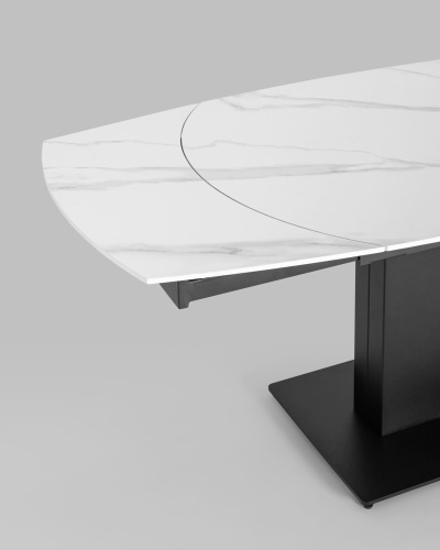 Стол обеденный Хлоя раскладной 120-180*90 керамика светлая. Фото №6