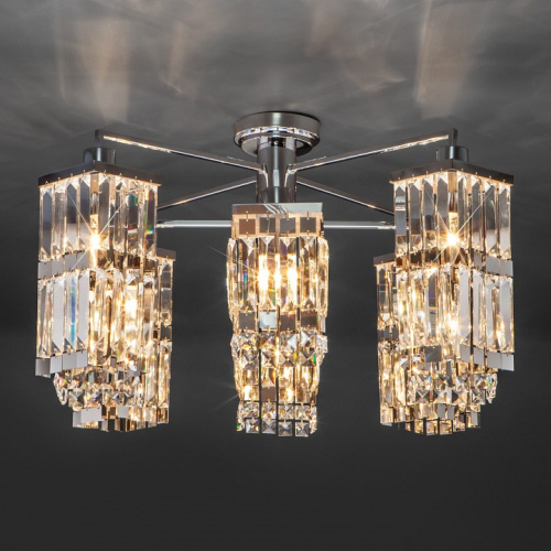 Потолочная люстра Eurosvet Barra 10100/8 хром/прозрачный хрусталь Strotskis. Фото №2