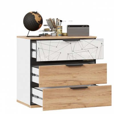 Комод Урбан (Дуб Золотой/Белый, исполнение 2). Фото №2