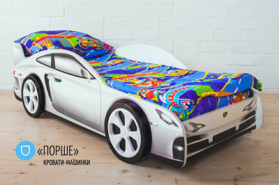 Кровать-машина Porsche, белый. Фото №3