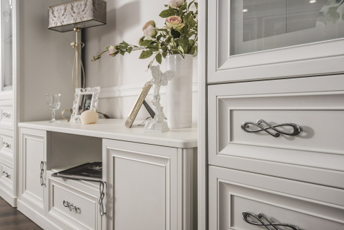 Гостиная "Мишель" 1+тв+2, белый матовый. Фото №3