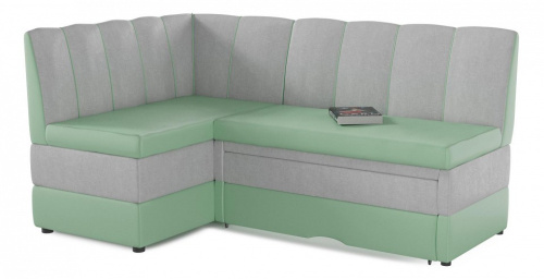 Диван кухонный угловой Марта 8 Mentol Дельфин Зеленый экокожа левый. Фото №1
