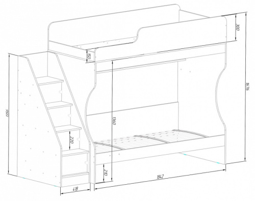 Кровать двухъярусная Р443, белый. Фото №7