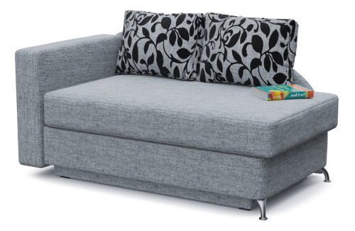 Диван прямой Вика Серая рогожка Выкатной (рогожка, Серый) 137/85/75 Подлокотник слева.. Фото №1